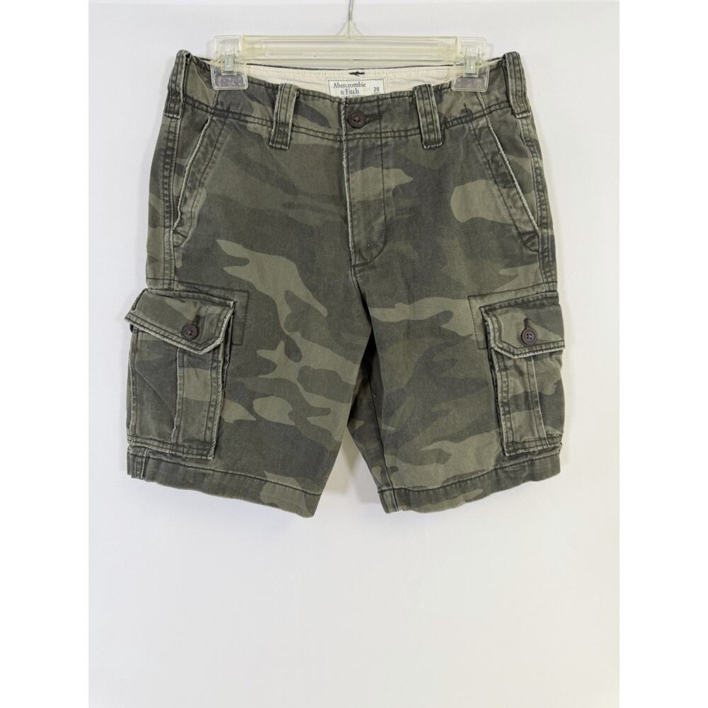 Abercrombie & Fitch‎ Cargo Shorts Mens 28 Green Canvas Outdoor Y2K Preppy
